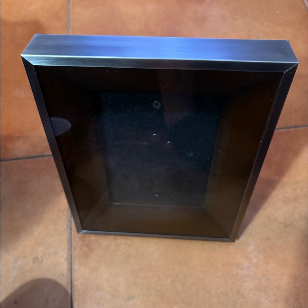 Black Shadow Box Frame with beautiful nickel color all around  1 1/2” wide New